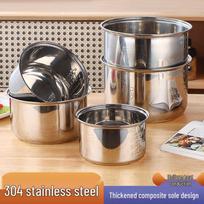 304 Stainless Steel Non-Stick Pressure Rice Cooker with Double-Bottom Inner Pot 1.6L sidabras