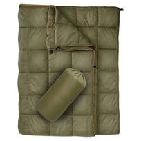 Lauko pūkinė medvilninė pončo antklodė 200*140cm armijos žalia spalva
