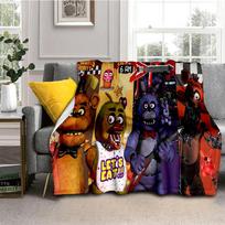 Horror Game F-FNAF Freddy Movie Flannel Blanket Soft Warm Throw Blanket for Bedroom Living Room Bed Travel Camping Picnic Gift 75x90cm