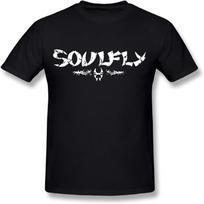 Hsuail Vyriški marškinėliai su Soulfly grupės logotipu, juodi, JAV dydis XL S juoda