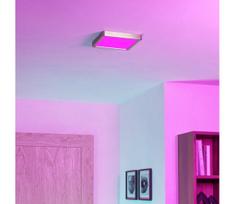 Eglo 901383-LED RGBW dimeriuojamas dūminis lubinis šviestuvas FUEVA-Z LED/10,5W/230V 22x22cm IP44 chromuotas