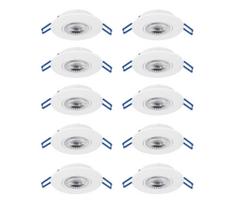 Eglo 300187 - Komplektas 10 vnt. LED įleidžiamųjų šviestuvų GEDREZ LED/4,9 W/230 V, Ø 9 cm, baltos spalvos