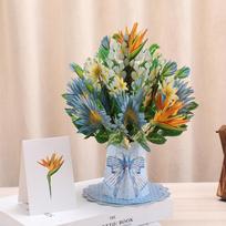 Mother's Day 3D Pop-up Bouquet Greeting Card: Gardener's Blessing saulėgrąžos spalva
