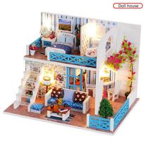 Lėlių namelio baldai Pasidaryk pats Miniatiūriniai 3D mediniai Miniatūros Lėlių namelio žaislai vaikams Gimtadienio dovanos Surinkite Casa žaislai