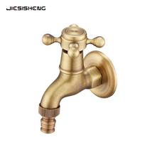 French Antique Brass Washing Machine Faucet: Dual 4-Point Inlet, Dual Use 6-Point Mop Sink, Cold Water Only