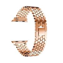 Žuvies žvynų nerūdijančio plieno dirželis Apple Watch 5-9 serijoms ir SE 22mm sidabras
