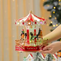 Rotating Luminous Carousel Music Box - Christmas Gift & Decoration for Kids