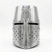 Rankų darbo Viduramžių Riterio Didysis Šalmas Kryžiuočio Templieriaus Šarvai Poliruoto Plieno Šalmas Cosplay, LARP, Namų Dekoras
