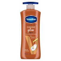 „Vaseline Intensive Care Cocoa Glow“ kūno losjonas, 600 ml, giliai drėkinantis, greitai įsigeriantis į sausą, papilkėjusią odą.