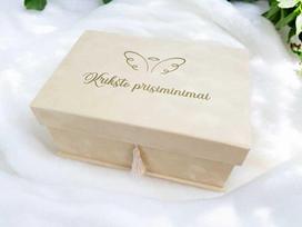 Veliūrinė dėžutė - krikštadėžė „Krikšto prisiminimai“