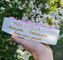 Rankų darbo žvakė laivelis mokytojai
