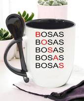 Puodelis su šaukšteliu „BOSAS“