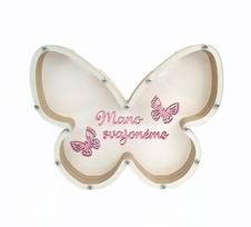 Medinė taupyklė Drugelis „Mano svajonėms“
