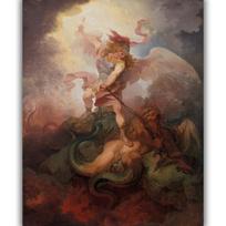 Reprodukcija „Angelas nugali velnią“, Philippe Jacques de Loutherbourg, (1797)