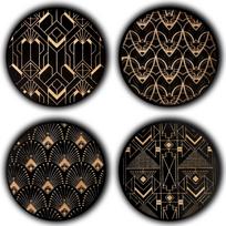 Medinių puodelių padėkliukų rinkinys „Art Deco“ (4 – 6 vnt)