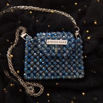 Krištolo karoliukų CardHolder (kortelių laikiklio piniginė) Mėlyna