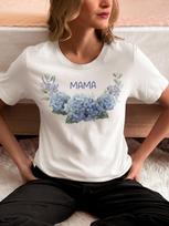 Moteriški marškinėliai su gėlėm „Mama“