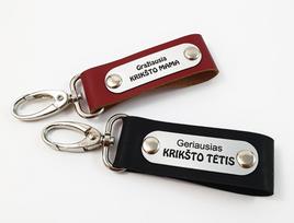 Odiniai raktų pakabukai  „Geriausias Krikšto tėtis, gražiausia krikšto mama“