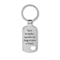 Metalinis raktų pakabukas su širdele „Kad ir kur bebūtum...“