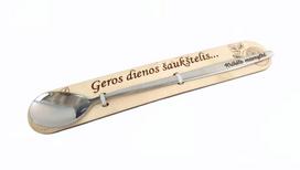 Graviruotas šaukštelis su paduku „Krikšto mamytei“