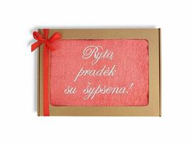 Siuvinėtas rankšluostis „Rytą pradėk su šypsena“