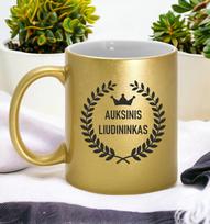 Aukso spalvos puodelis su blizgučiu „Auksinis liudininkas“