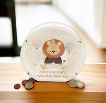 3D Taupyklė Apvali Liūtas „Didelių ir mažų svajonių taupyklė“