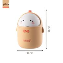 Cartoon Mini Trash Can with Lid for Desk or Bedside - Perfect for Dorms and Bedrooms