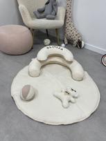 SĖDINUKAS mini su apvaliu kilimėliu,,TEDDY baltoji meškutė,,