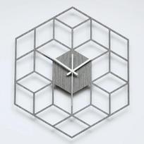 Sieninis ąžuolo faneruotės laikrodis CUBIC GREY
