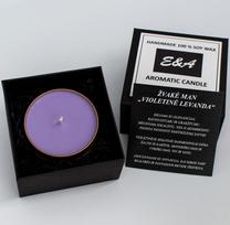 Sojų vaško aromatinė žvakė „Violetinė levanda”