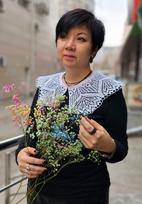 Didelė Balta apykaklė megzta virbalais