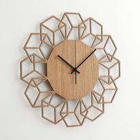 Sieninis ąžuolo faneruotės laikrodis CUBEFLOWER