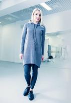 megzta merino vilnos suknelė su kapišonu, pilka suknelė rudeniui