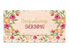 Medinis DOVANŲ VOKAS -  „Gėlėta dovana“