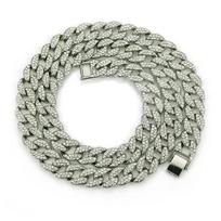 Hiphopo papuošalai „Iced Out“ deimantiniai stori Majamio „Cuban Link“ grandinės karoliai 16 inch auksas