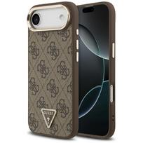 GUESS dėklas IPHONE 17 Air, suderinamas su MagSafe GUHMP17MP4GTDGMW (4G PU su trikampio logotipu) auksinės rudos spalvos