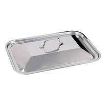 Rectangular Stainless Steel Baking Pan with Lid, Thickened Deep Dish, Induction Compatible, Ideal for Grilling Crayfish