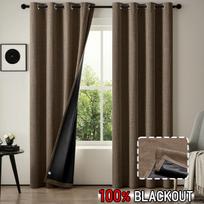 Rainbow Imitation Hemp Blackout Curtains for Sun Protection in Living Rooms 100x130 cm (Grommet, One Panel)