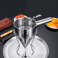 Blynų tešlos dozatorius nerūdijančio plieno tešlos dozatorius konditerijos gaminių įrankiai pyragui kepti vafliai dalykėliai Virtuvės priedai Stainless steel gray