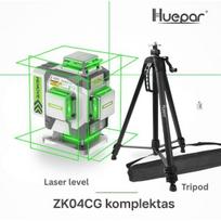 Huepar automatinis lazerinis nivelyras ZK04CG 4D + Trikojis TPD16