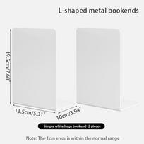 Knygų atramos 6 poros, Baltos metalinės knygų atramos, Knygų atramos lentynoms, Knygų stabdiklis sunkioms knygoms, Knygų dalikliai namų biurui