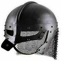 Retro viduramžių vikingų varnų šalmas Chainmail mūšio šarvų šalmo kopija Naujųjų metų dovana juoda
