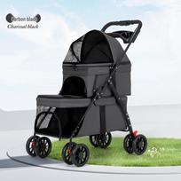 Lengvas sulankstomas dvigubo sluoksnio augintinių vežimėlis mažiems šunims ir katėms Pet Stroller