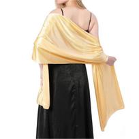 Elegantiškas šilkinio satino šalis vestuvėms arba vakarui 65x180 cm aukso geltonumo spalva