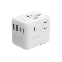 Gembird TPA-2A3C70-01-W universalus kelioninis maitinimo adapteris, 70 W, baltas
