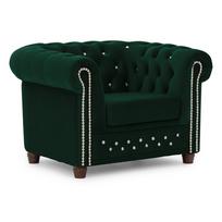 Žalios spalvos Chesterfield krėslas iš velveto York Blik – Ropez