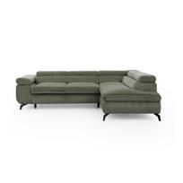 Žalios spalvos kampinė sofa iš kordinio velveto (su dešiniuoju kampu/„L“ formos) Marbeya – Ropez