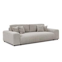 Šviesiai pilkos spalvos sulankstoma/su sandėliavimo vieta sofa iš kordinio velveto 260 cm Justin – Ropez