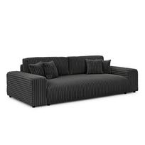 Tamsiai pilkos spalvos sulankstoma/su sandėliavimo vieta sofa iš kordinio velveto 260 cm Justin – Ropez